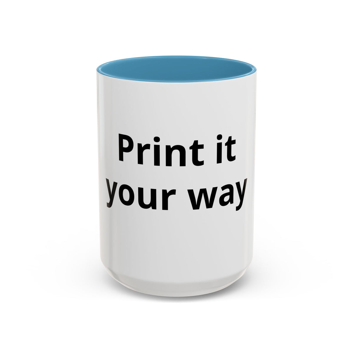 Accent Coffee Mug — Customizable “Print It Your Way” Black-Accent Coffee Cup