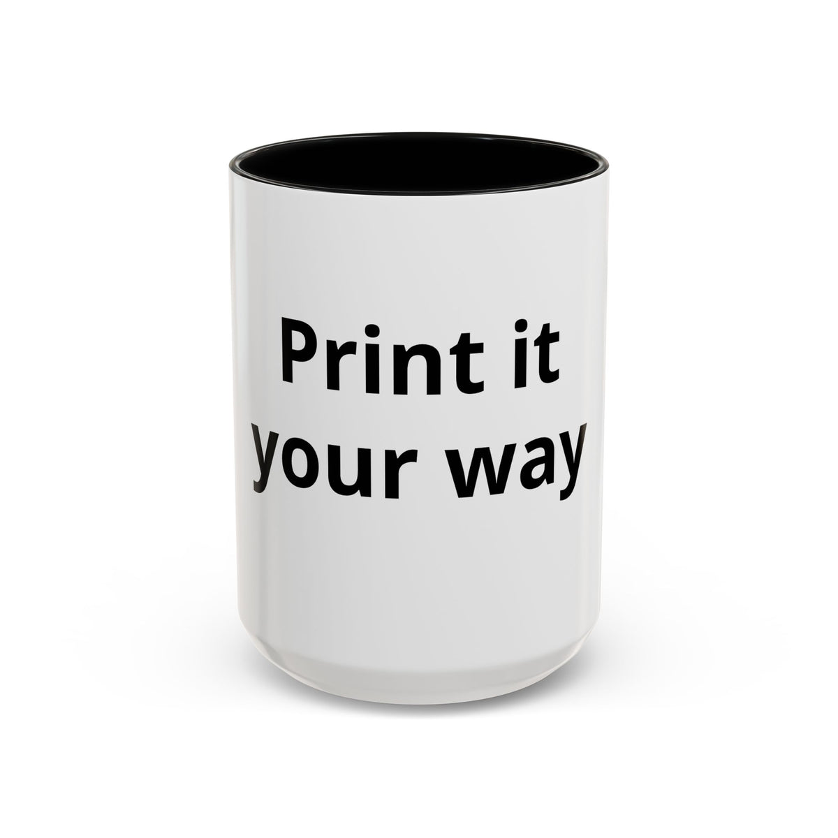 Accent Coffee Mug — Customizable “Print It Your Way” Black-Accent Coffee Cup