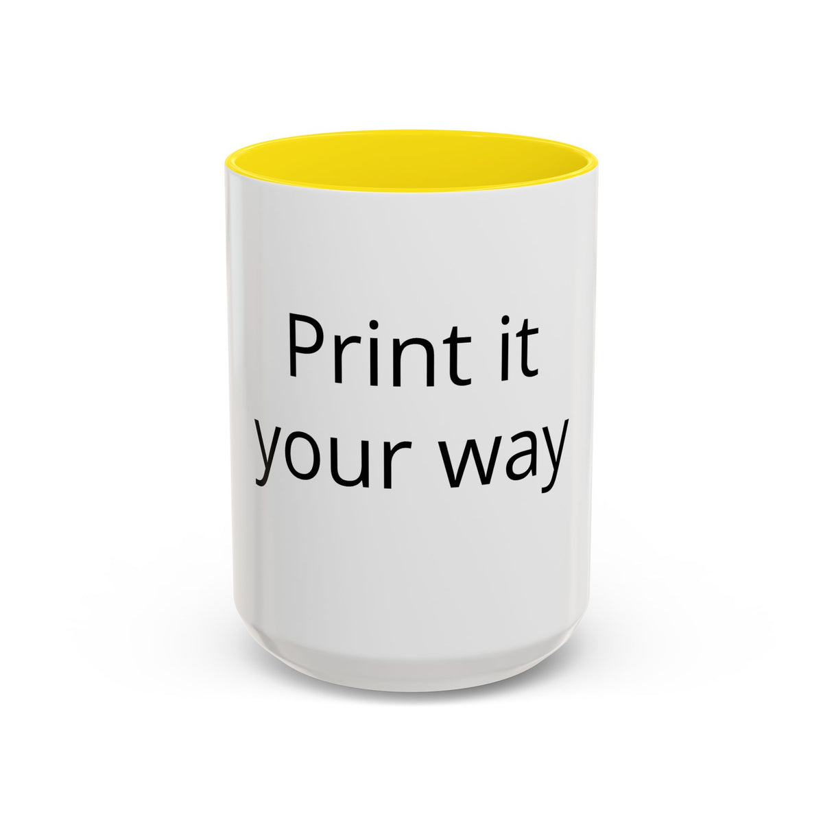 Accent Coffee Mug — Customizable “Print It Your Way” Black-Accent Coffee Cup