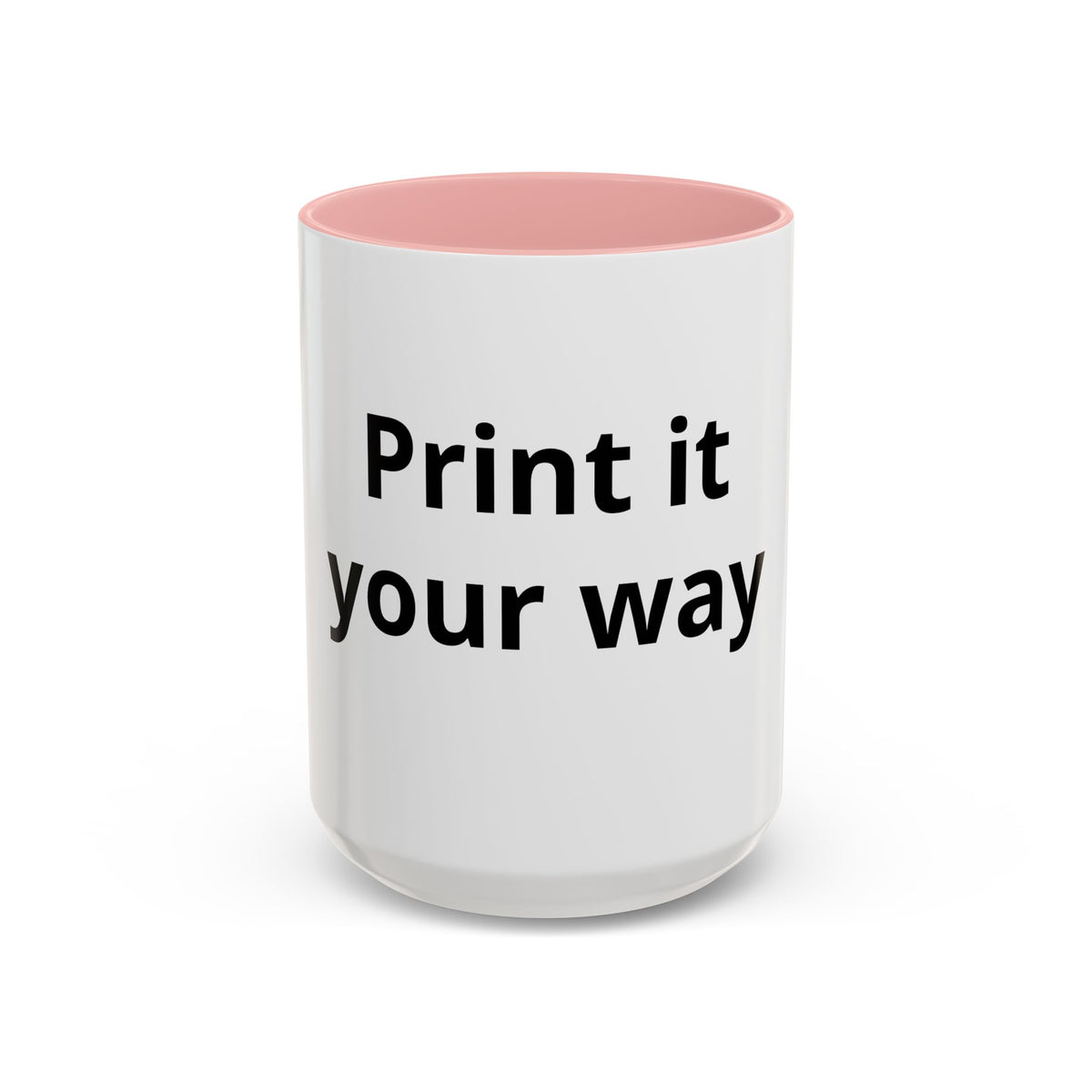 Accent Coffee Mug — Customizable “Print It Your Way” Black-Accent Coffee Cup
