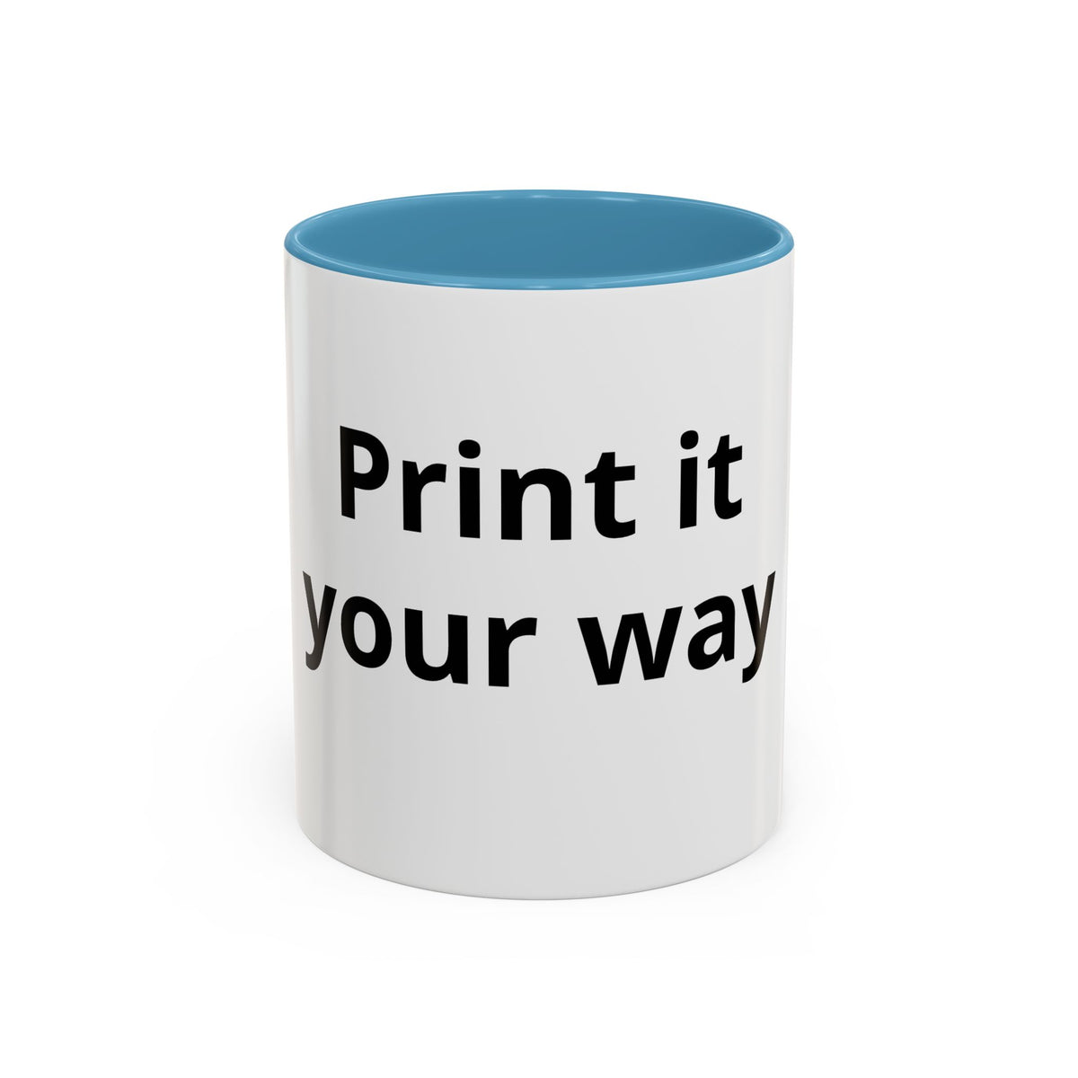 Accent Coffee Mug — Customizable “Print It Your Way” Black-Accent Coffee Cup