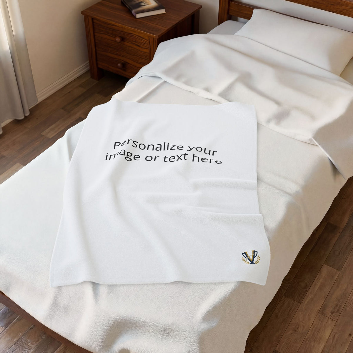 Personalized Velveteen Plush Blanket - Custom Photo & Text Print, Ultra-Soft Personalized Throw for Gifts & Home