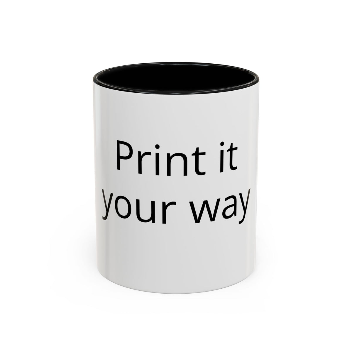 Accent Coffee Mug — Customizable “Print It Your Way” Black-Accent Coffee Cup