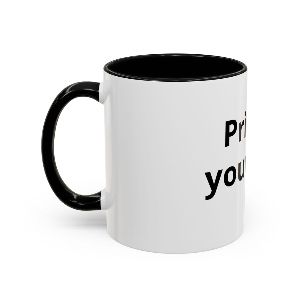 Accent Coffee Mug — Customizable “Print It Your Way” Black-Accent Coffee Cup