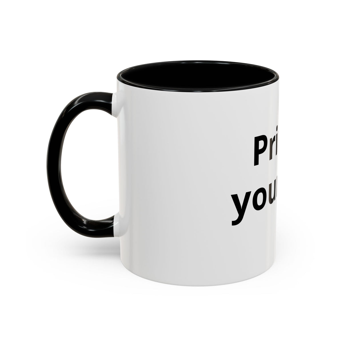 Accent Coffee Mug — Customizable “Print It Your Way” Black-Accent Coffee Cup