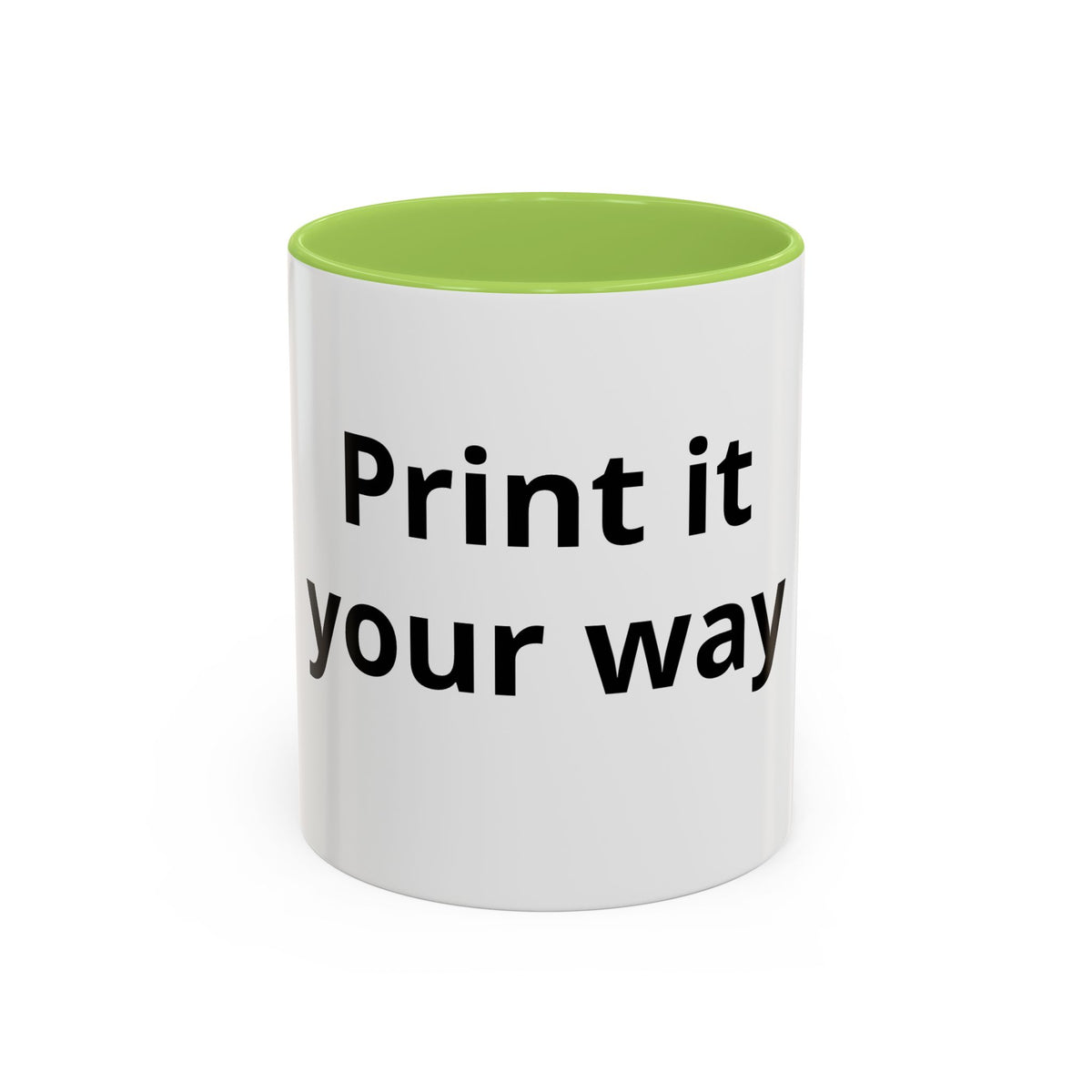 Accent Coffee Mug — Customizable “Print It Your Way” Black-Accent Coffee Cup