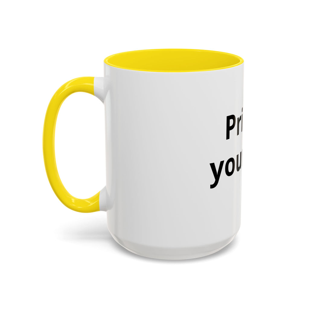 Accent Coffee Mug — Customizable “Print It Your Way” Black-Accent Coffee Cup