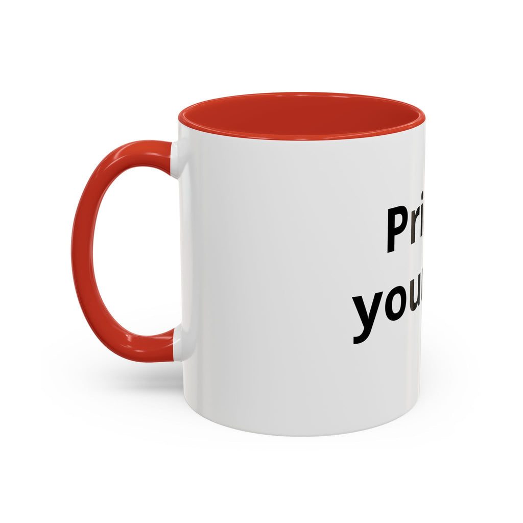 Accent Coffee Mug — Customizable “Print It Your Way” Black-Accent Coffee Cup