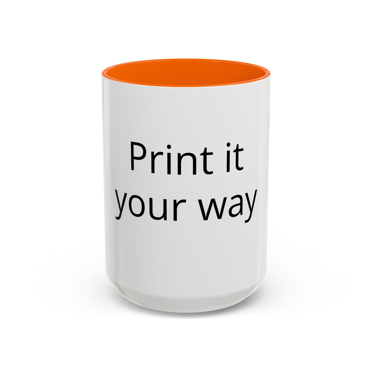 Accent Coffee Mug — Customizable “Print It Your Way” Black-Accent Coffee Cup