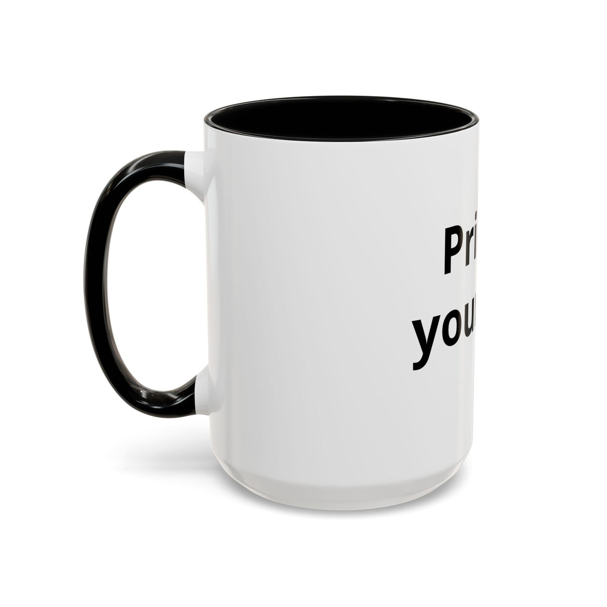 Accent Coffee Mug — Customizable “Print It Your Way” Black-Accent Coffee Cup