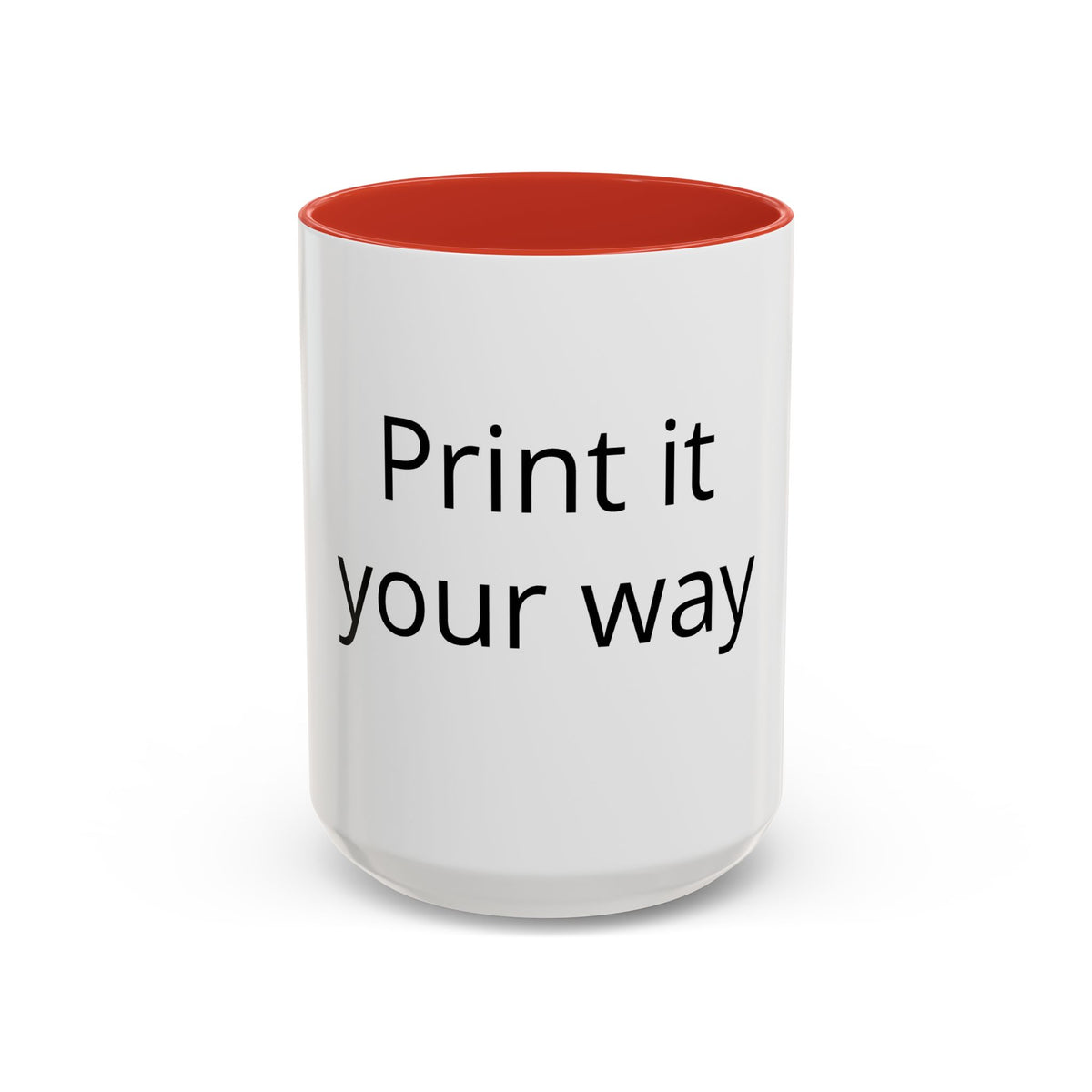 Accent Coffee Mug — Customizable “Print It Your Way” Black-Accent Coffee Cup