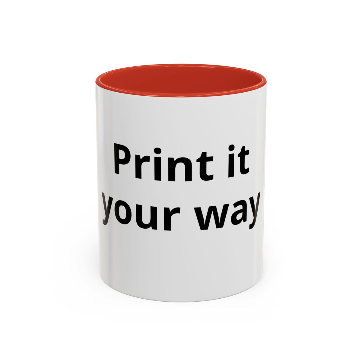 Accent Coffee Mug — Customizable “Print It Your Way” Black-Accent Coffee Cup