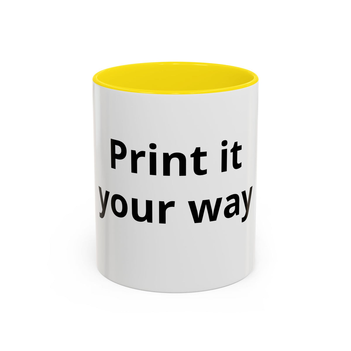 Accent Coffee Mug — Customizable “Print It Your Way” Black-Accent Coffee Cup
