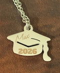 Graduation Cap Pendant Necklace (Silver or Gold - Choose 1 color)