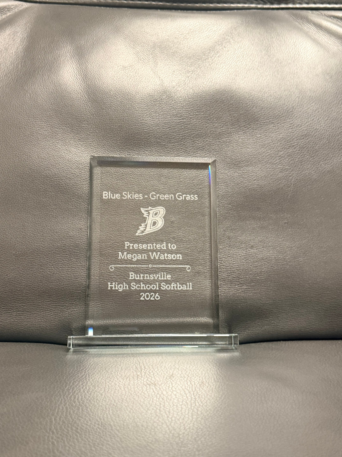 7" Rectangle Jade Glass Award