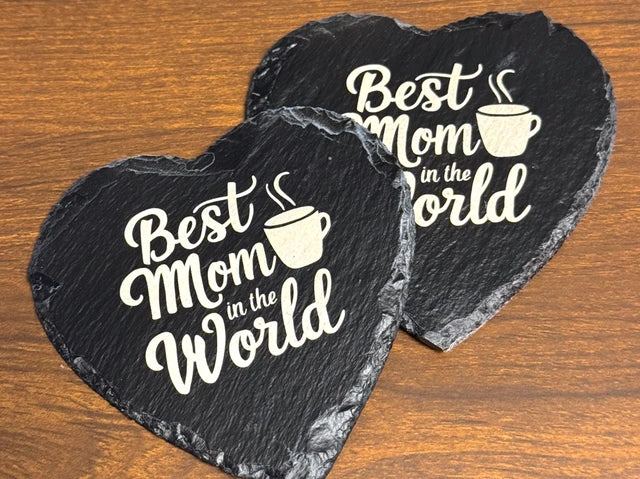 Custom Engraved Slate Coasters (Pack of 4)