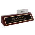 SKU: PNA48 - 8 1/2" Rosewood Piano Finish Desk Wedge with Business Card Holder