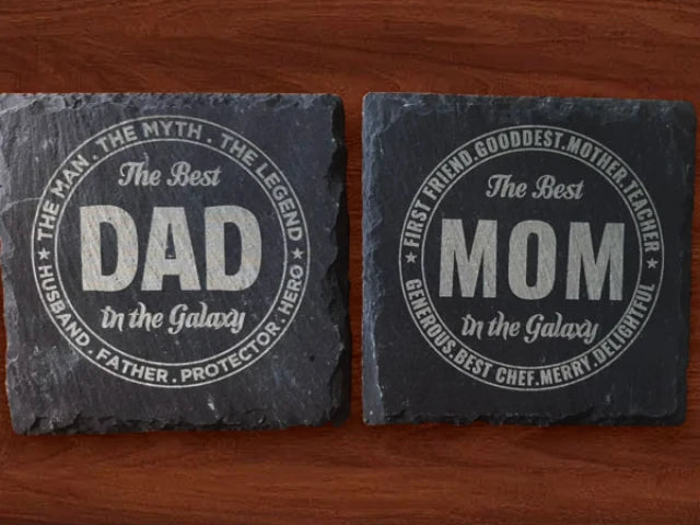 Custom Engraved Slate Coasters (Pack of 4)